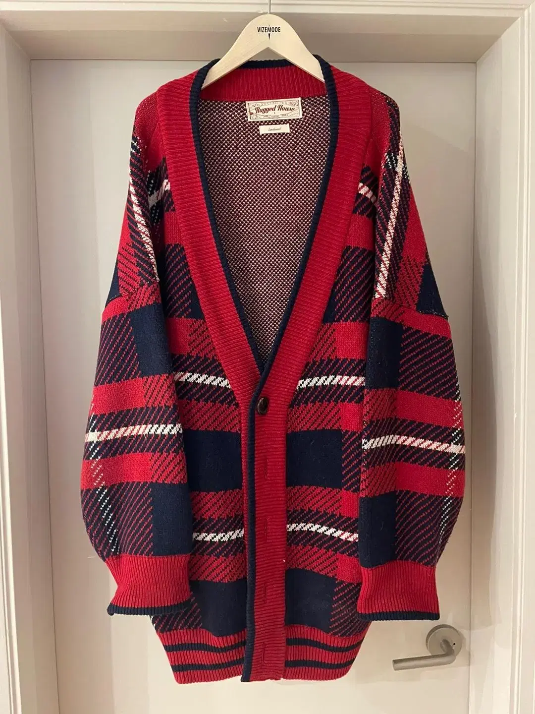 Rugged House Lambswool Check Cardigan