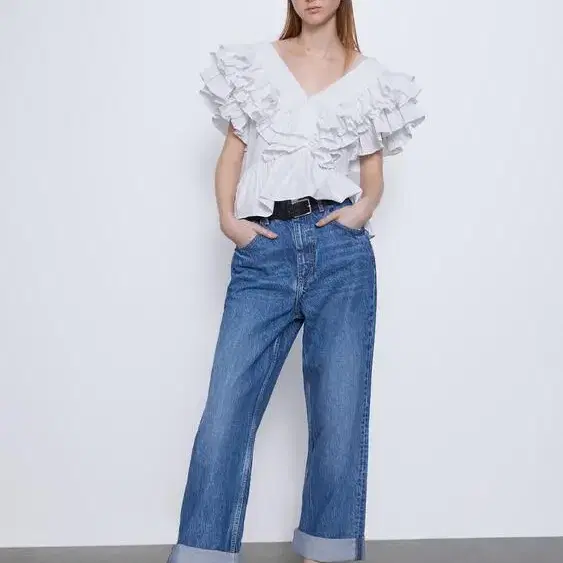 자라 zara 볼루미너스 포플린 탑 voluminous poplin