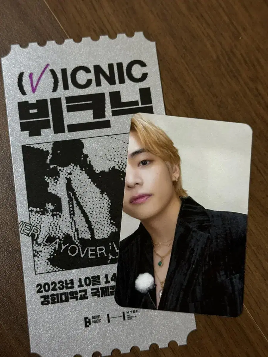 bangtan taehyung v biknik photocard ticket cushion