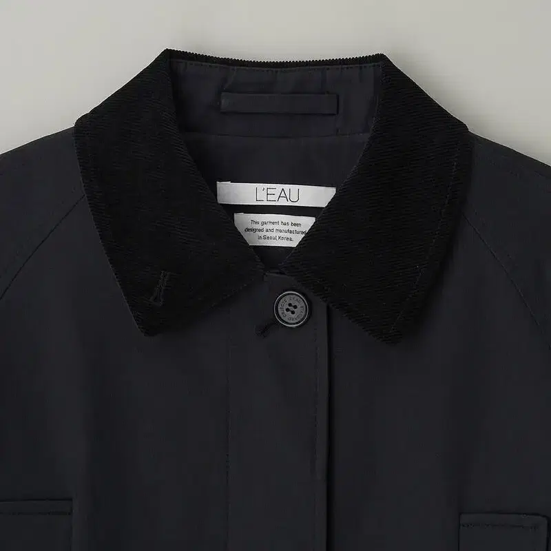 (새상품) L'EAU(로우) Brit half coat_black