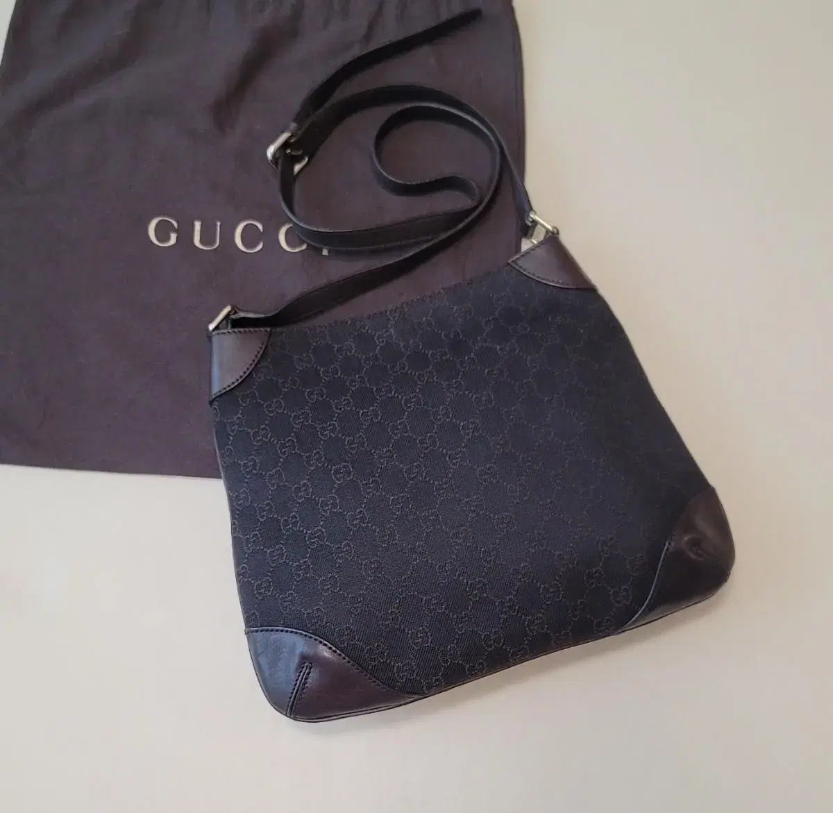 [Genuine] Gucci GUCCI Jacquard GG Canvas Crossbody Bag