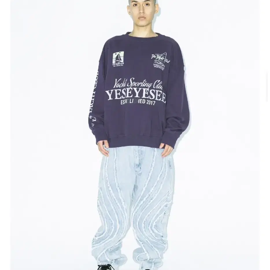 예스아이씨 Y.E.S Yacht Sweatshirt Deep Purple