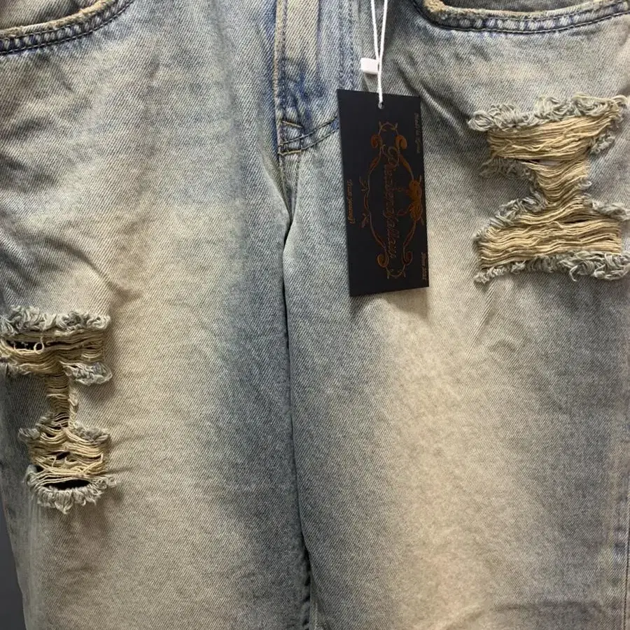 플리즈노팔로우 921 Washing Damaged Wide Denim