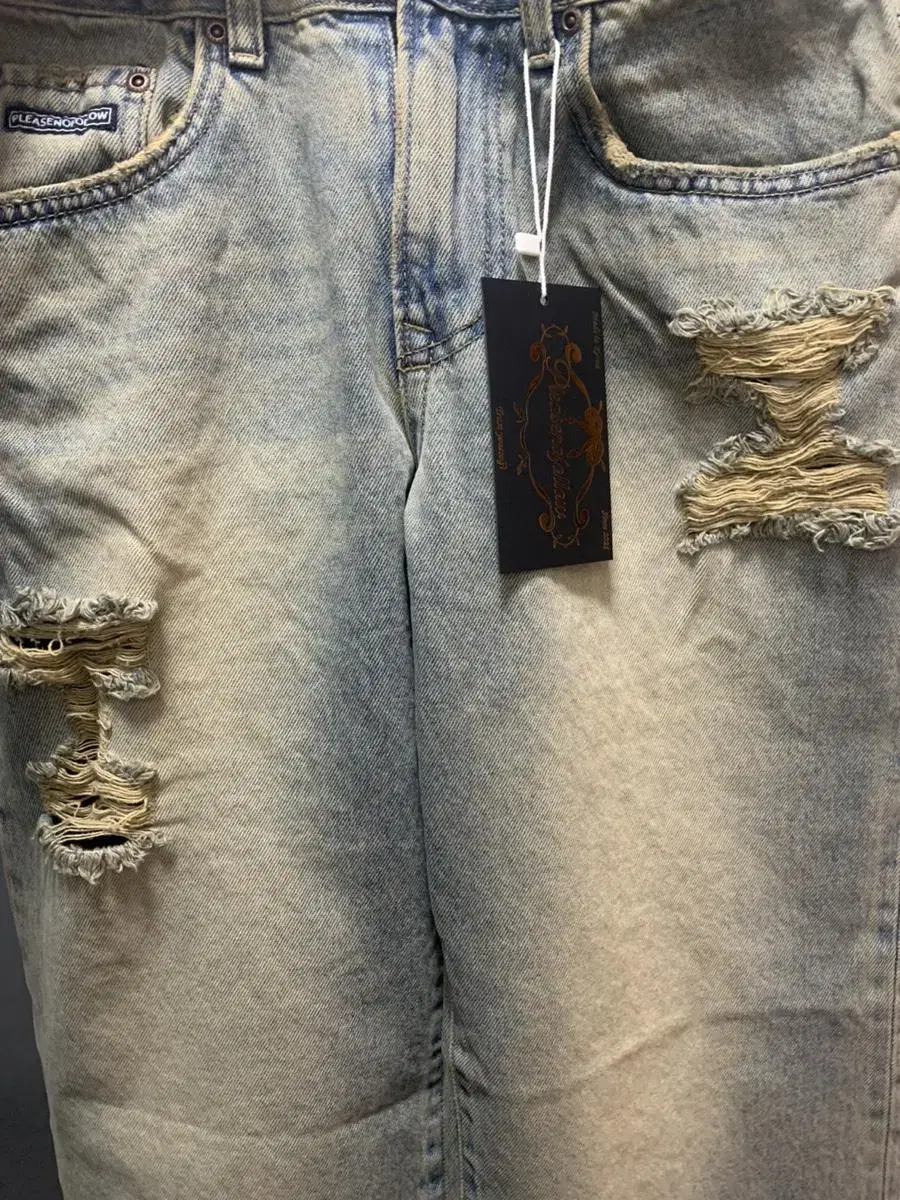 Fliznofollow 921 Washed Damaged Wide Denim