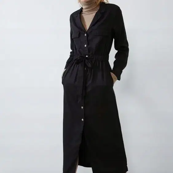 zara 자라 셔츠 칼라 벨트 미디 원피스 79000-39000 새상품