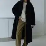 (급처)유라고 코트 블랙 (Boucle button single coat