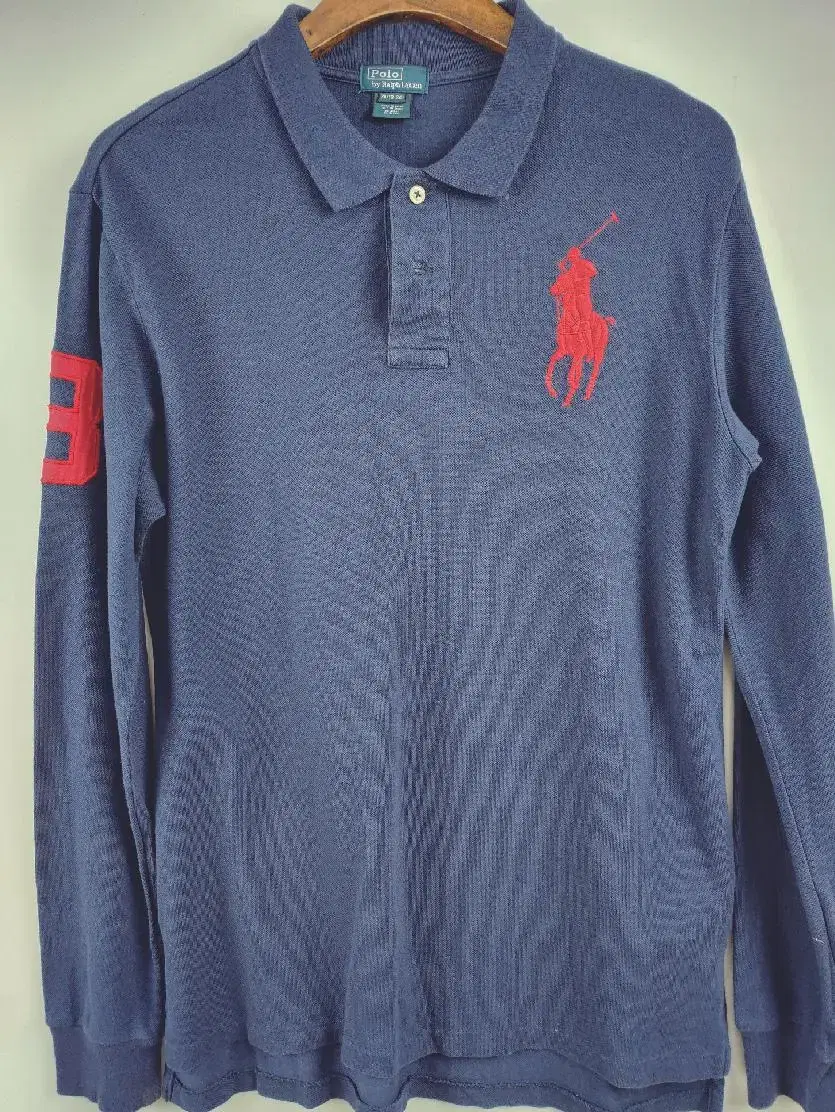 폴로랄프로렌(POLO RALPH LAUREN) 네이비 카라 긴팔티