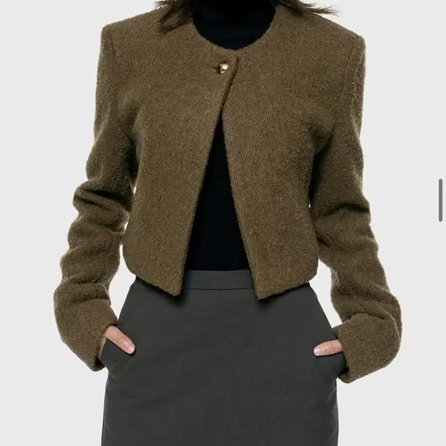 아르카익 crop tweed jacket