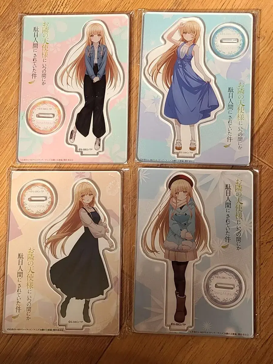 Next door angel mahiru acrylic stand (spring, summer, autumn) sold in a set of 4