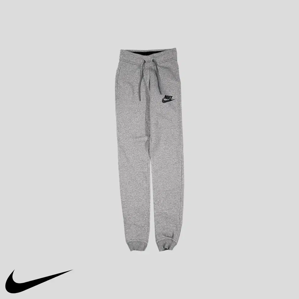 Nike gray black futura logo printing banding brushed cotton blend jogger pants sweatpants