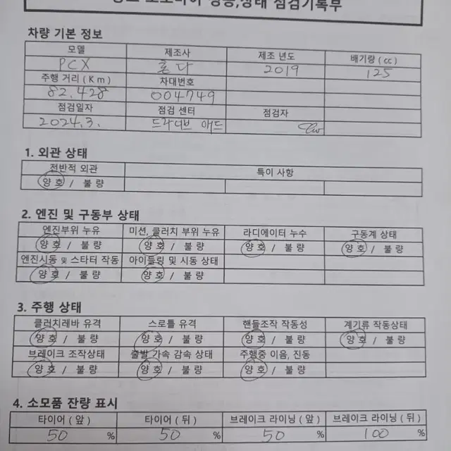 DB-030/ 혼다 / PCX /19년식/ 8.2만km /자체 할부 판매