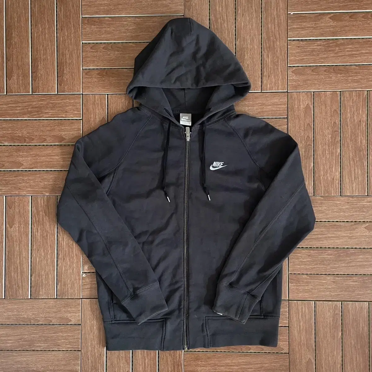 Nike Rear Big Logo Washed Hooded Zip-up Jacket L