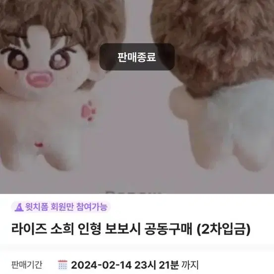 라이즈 소희 인형 보보시 양도