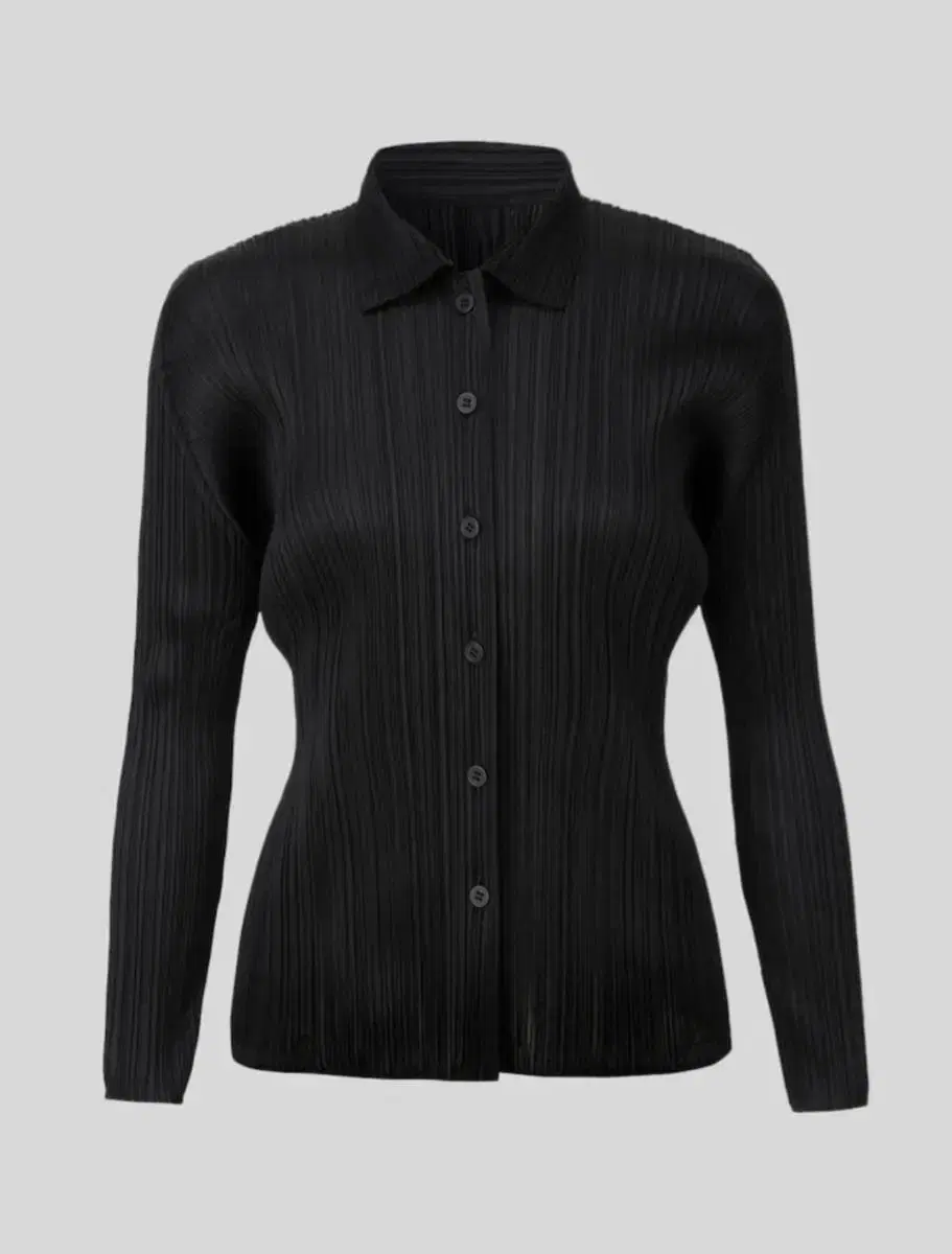 Issey Miyake Pleated Basic Shirt Top Black 3 sizes