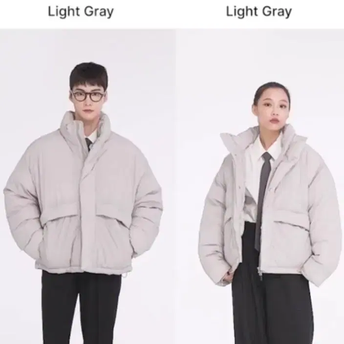 스파오 남녀공용 미니멀 푸퍼 Light Gray