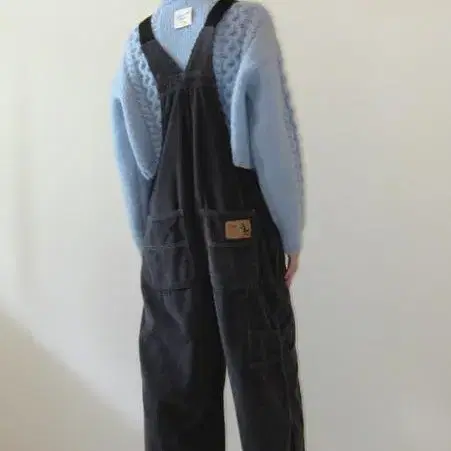 썸웨어버터 Corduroy letter patch overall - ch