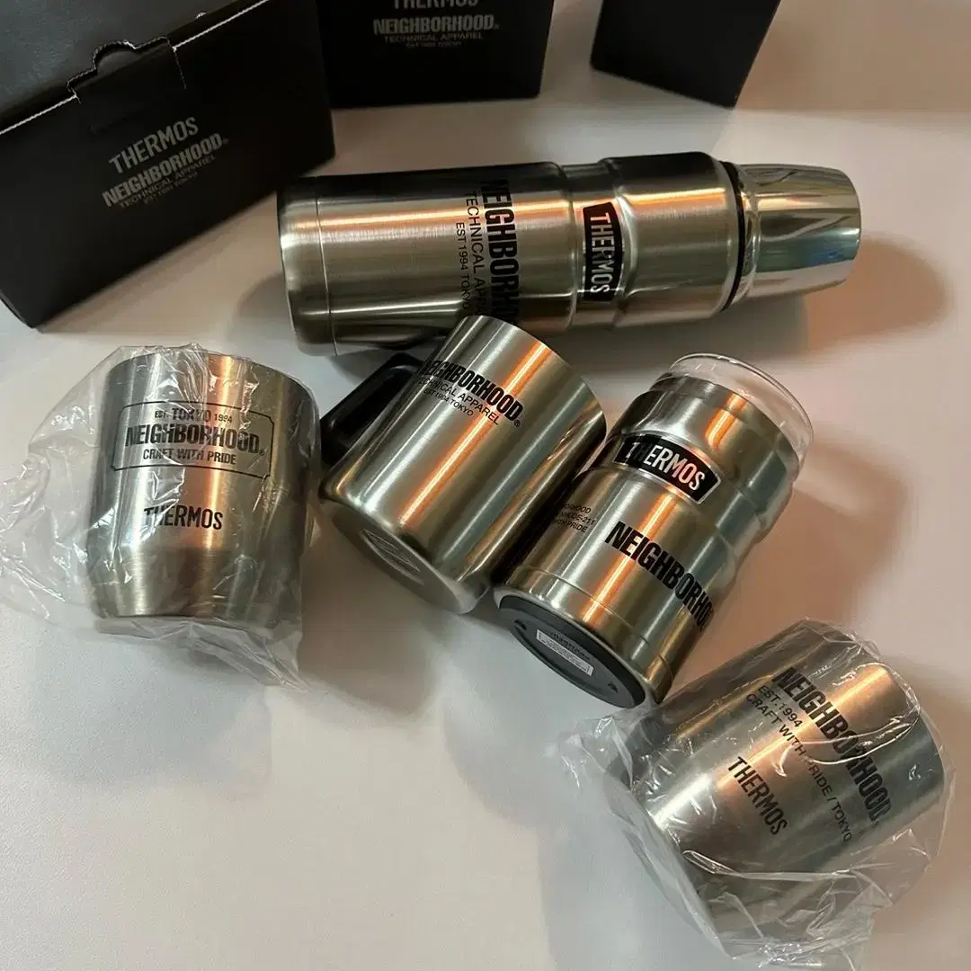 Neighborhood Thermos Cup Set Silver