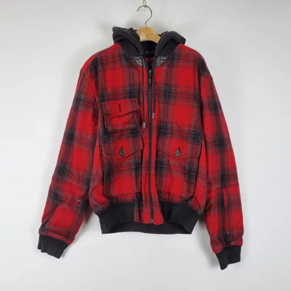 Z4144 Hilfiger Denim Winter Check Zip Up M size TOMMY