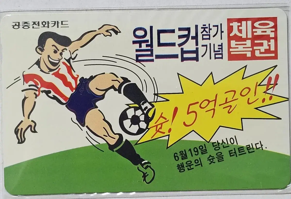 1994년 월드컵 참가 기념 체육복권 광고 전화카드