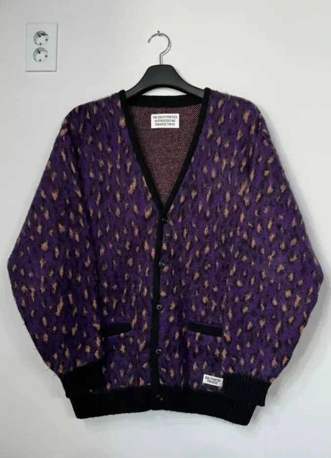 [L]Wacomaria Leopard Mohair Cardigan