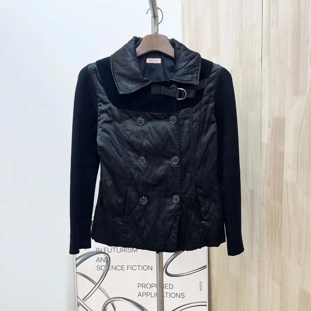 Max Mara Max & Co Black Knitted Quilted Double Jacket