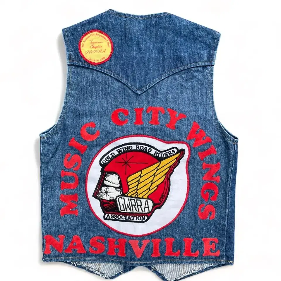 80s dee cee brand motorcycle denim vest