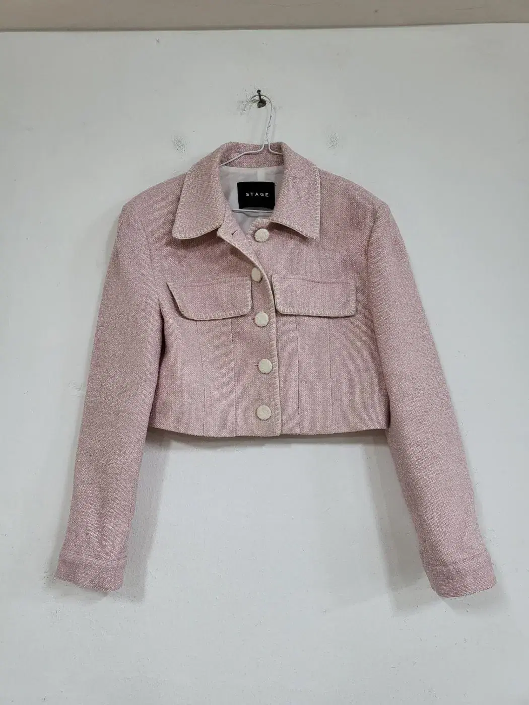 STAGE Women's Pink Tweed Crop Jacket 66