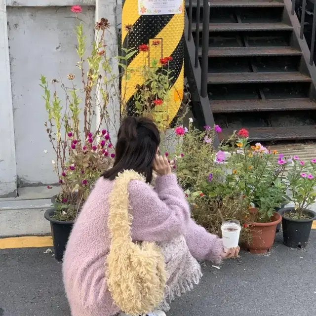 애니웨이썸머 가디건 bloom boucle cardigan