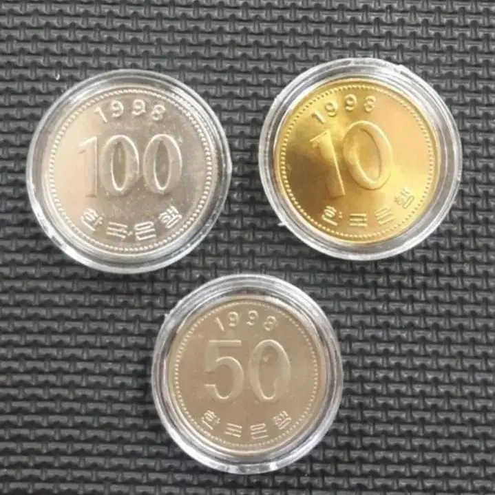 한국은행 1998년 100.50.10원 3종주화(특년).주화 화폐 동전