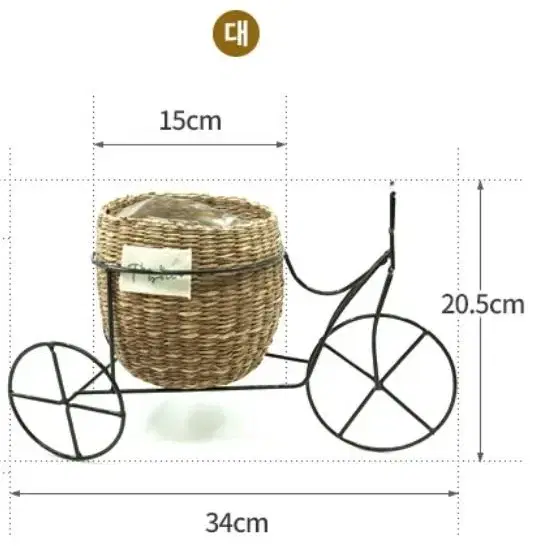 자전거바구니 조화 인테리어소품