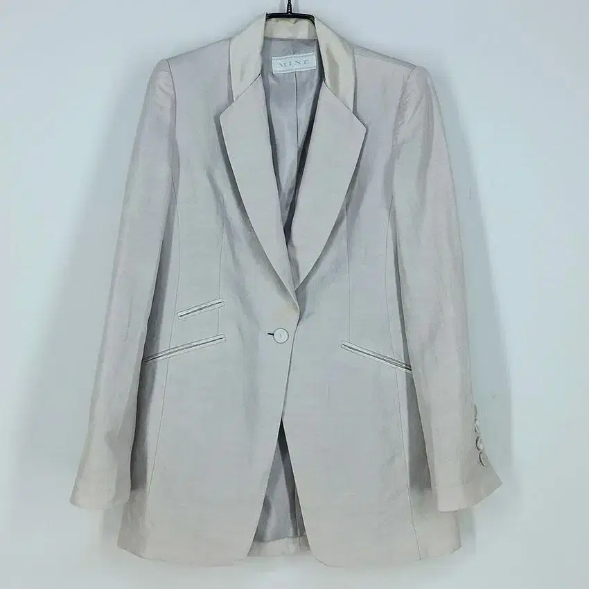 Mine Women's Satin Line Ma Mixed Spring One Button Jacket Warm Gray 82 (HU21898)