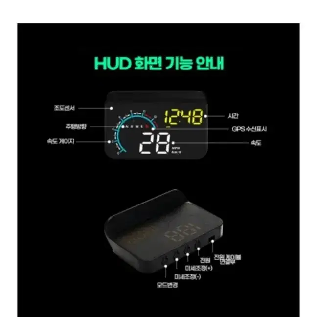 루비 스톰 64기가 2채널GPS, HUD(헤드 업 디스플레이)