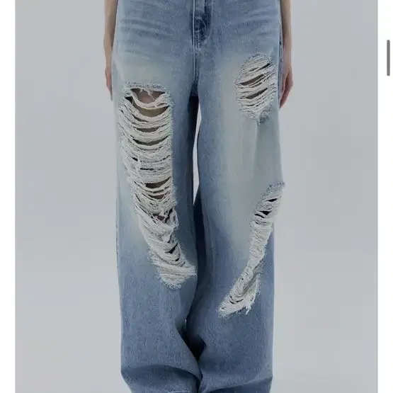 트리밍버드 Scratch Damage Denim Pants [ Blue