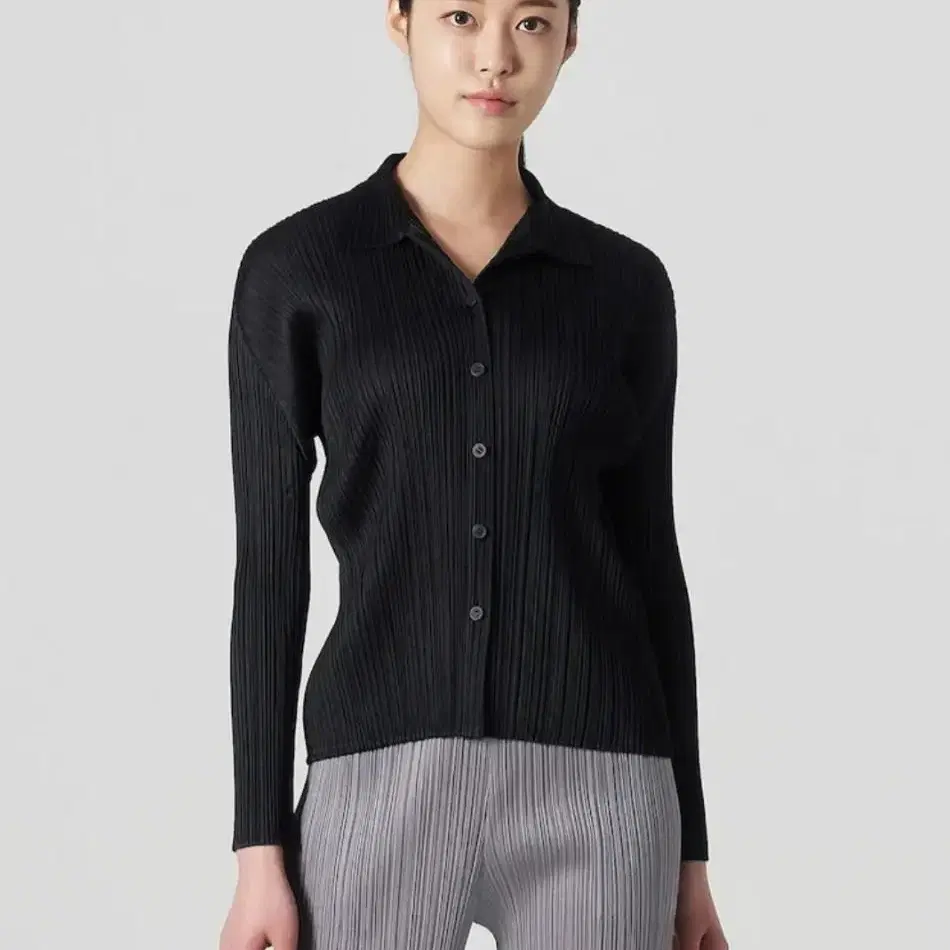 플리츠플리즈 베이직 긴팔 셔츠 블랙 Basics Shirt Black 3