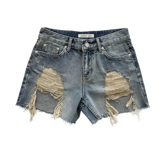 BOHEMIAN SEOUL DISTRESSED DENIM SHORT PA