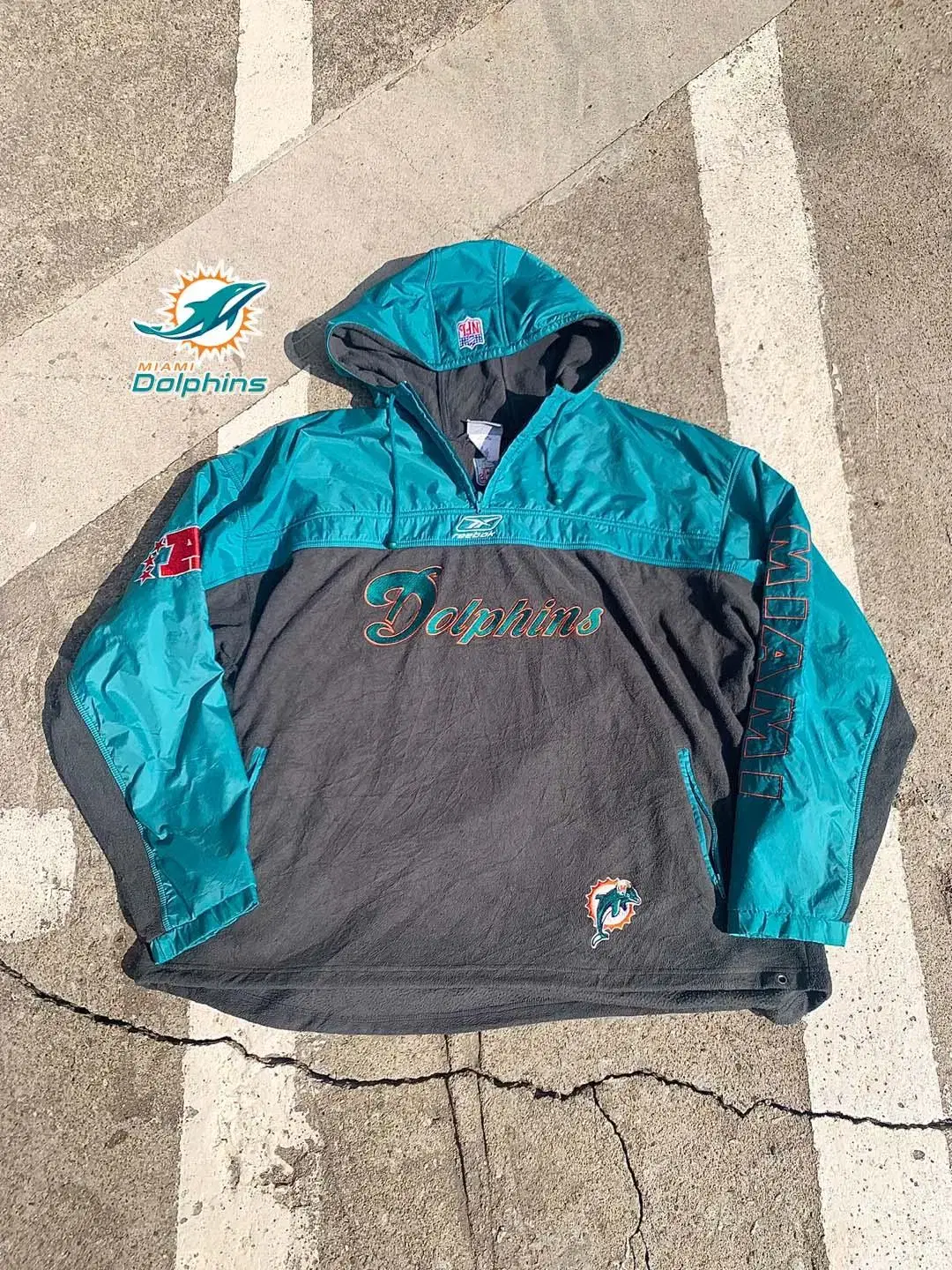 [2XL~] NFL & reebok dolphins jacket