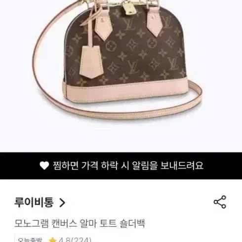 루이비통 모노그램 캔버스 알마 도트백