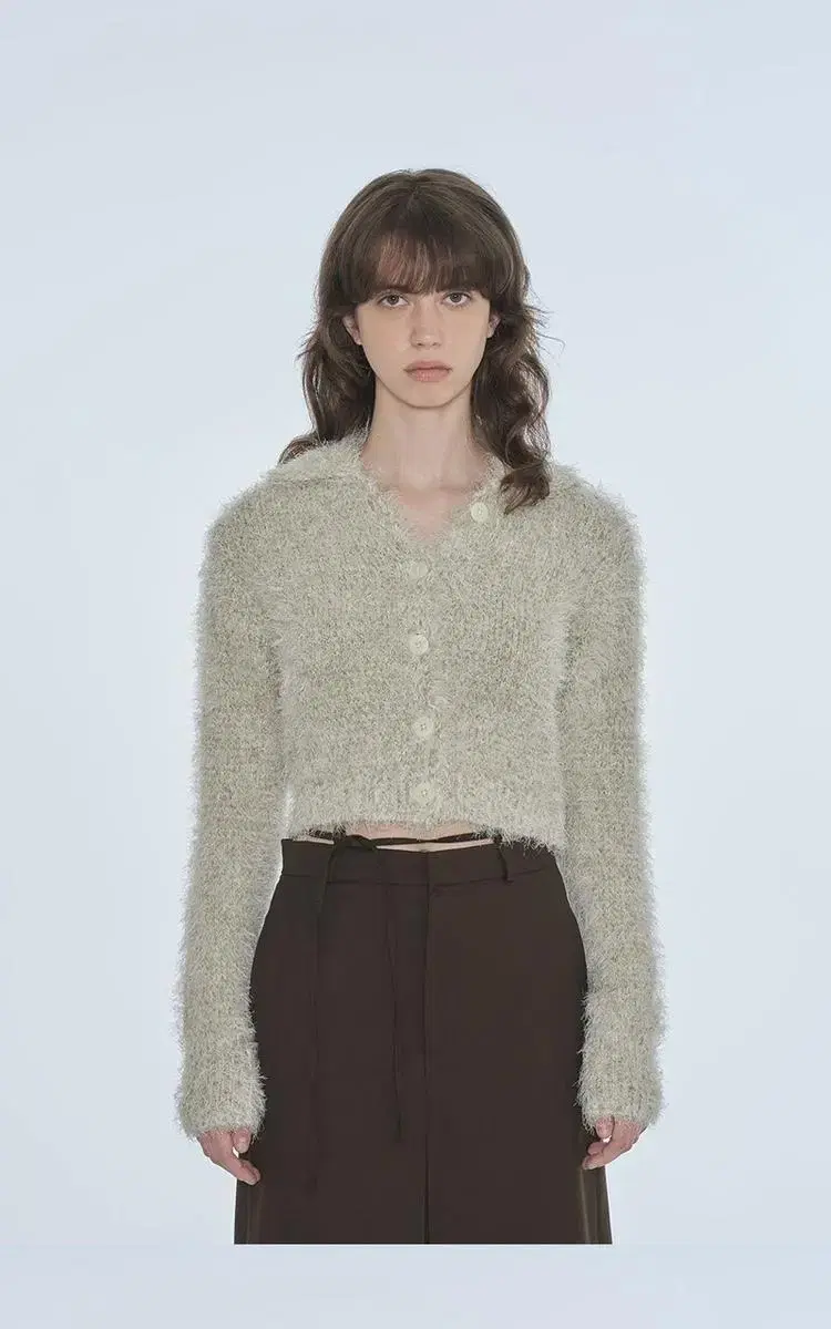 다이애그널 FUZZY MIXED KNIT CARDIGAN (mint)