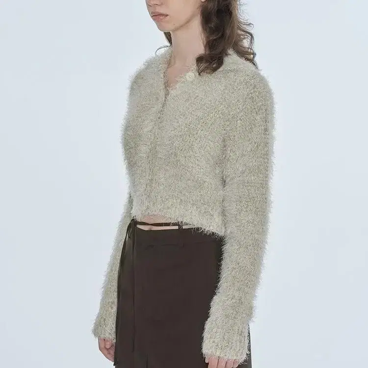 다이애그널 FUZZY MIXED KNIT CARDIGAN (mint)