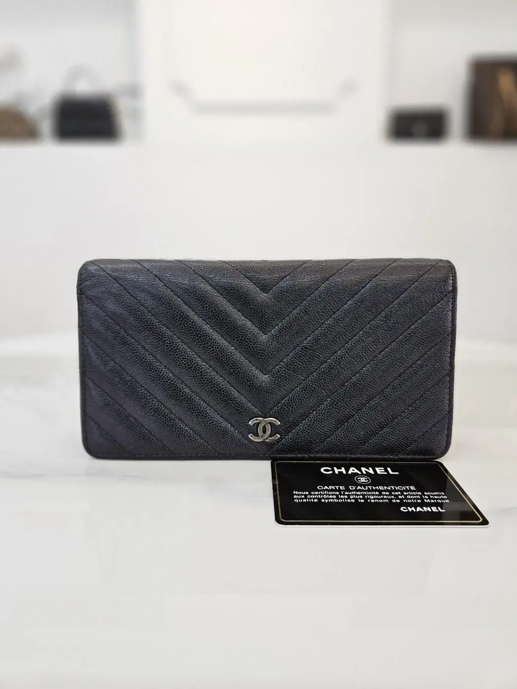 [Used Luxury All Ulsan] Chanel Chevron Long Wallet