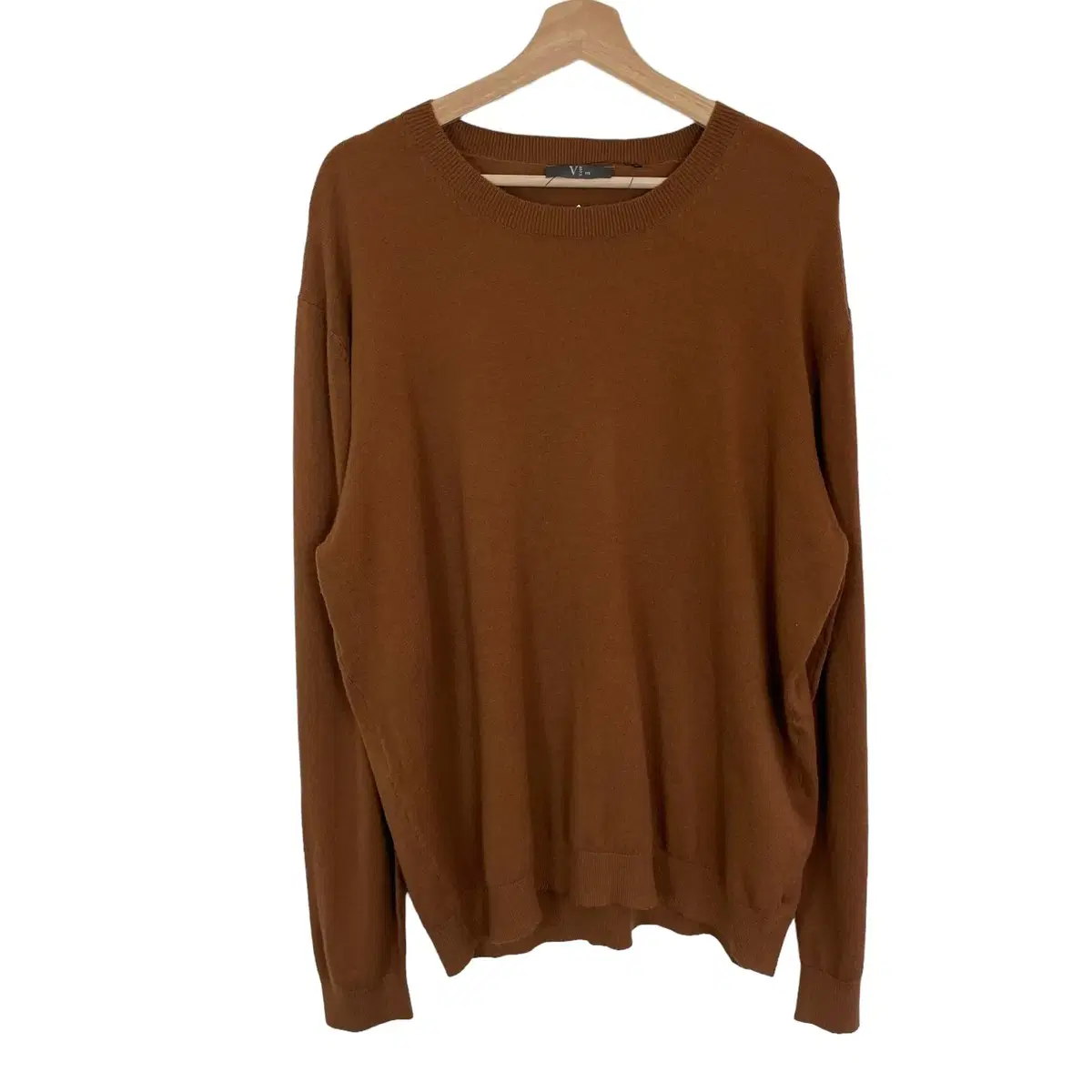 V-cut brown rayon knit