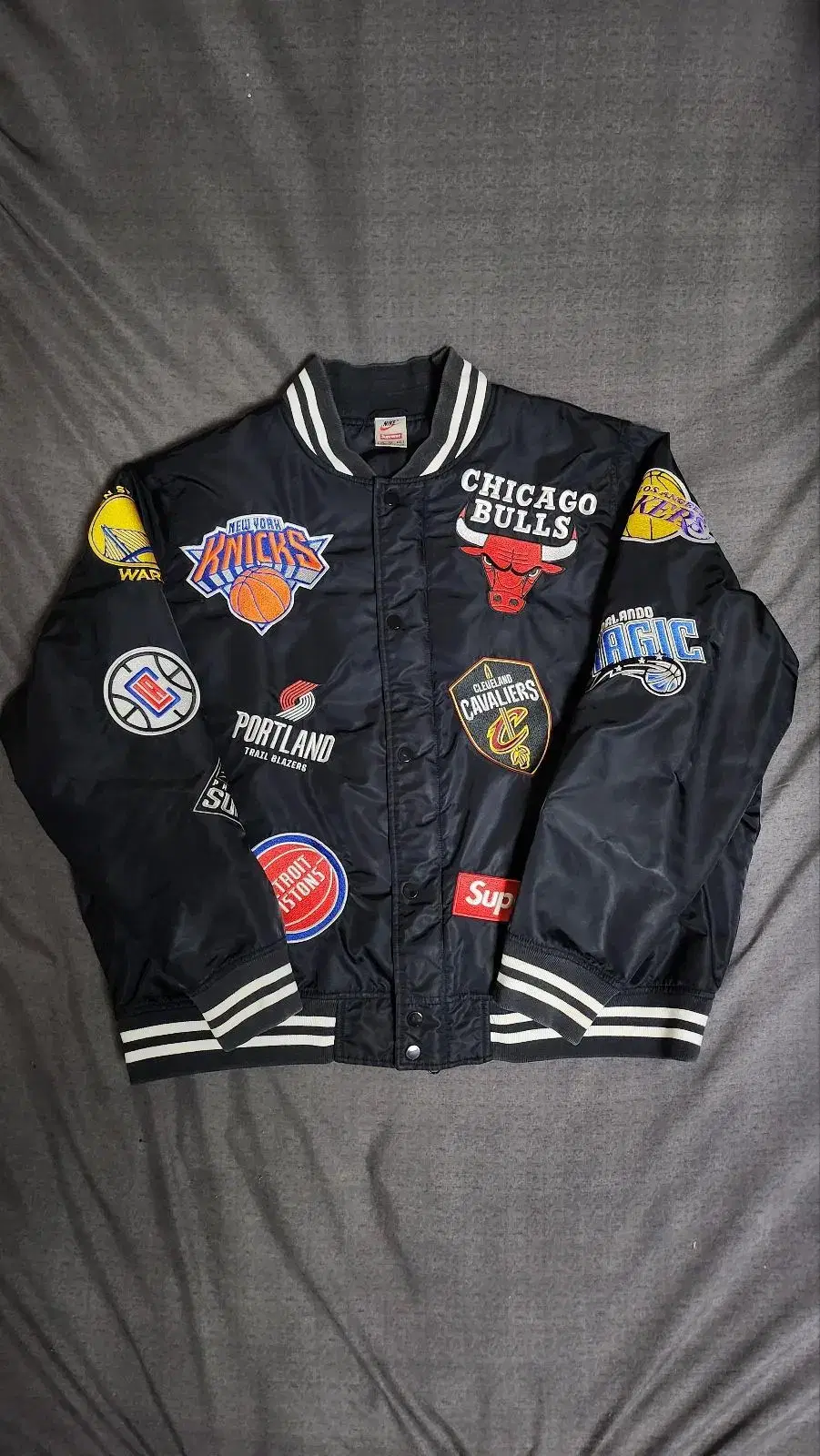 [XL] 슈프림 나이키 18SS NBA 팀 웜업 바시티 자켓 블랙