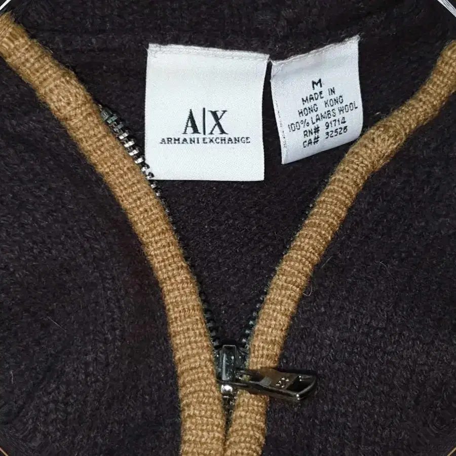 Armani Wool knit stitch hoodie zip-up