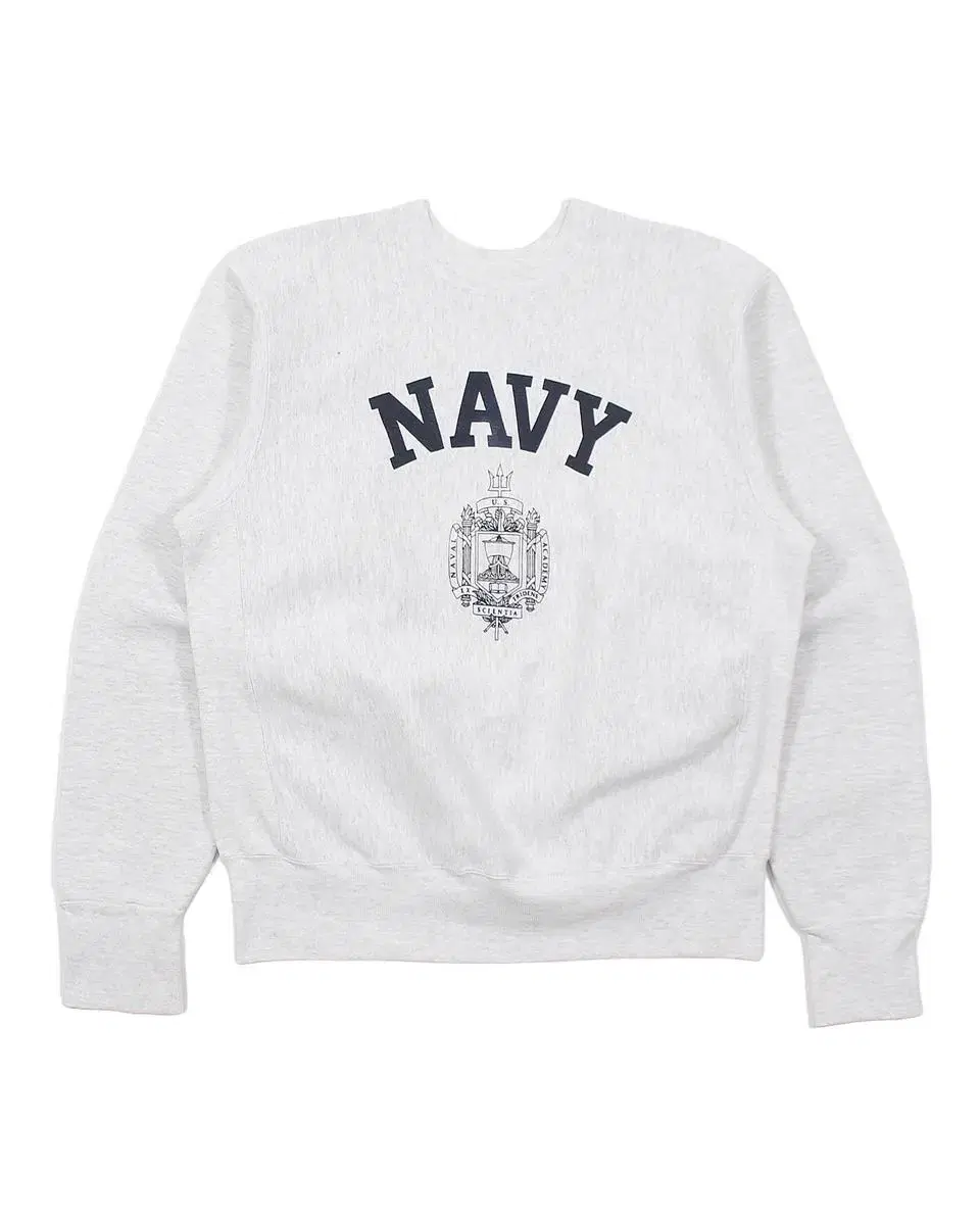 [L] 1990s US Naval Academy Reverse Weave Sweatshirt Vintage Navy