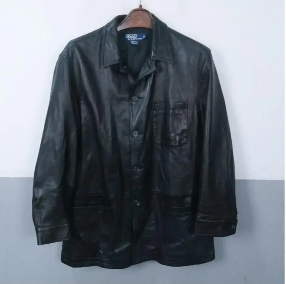 [L] Polo Ralph Lauren Black Casual Natural Leather Jacket