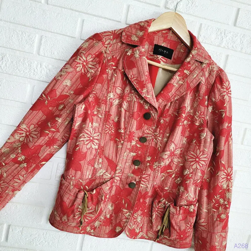 (Size 66) Flower Pattern Retro Jacket (A268)