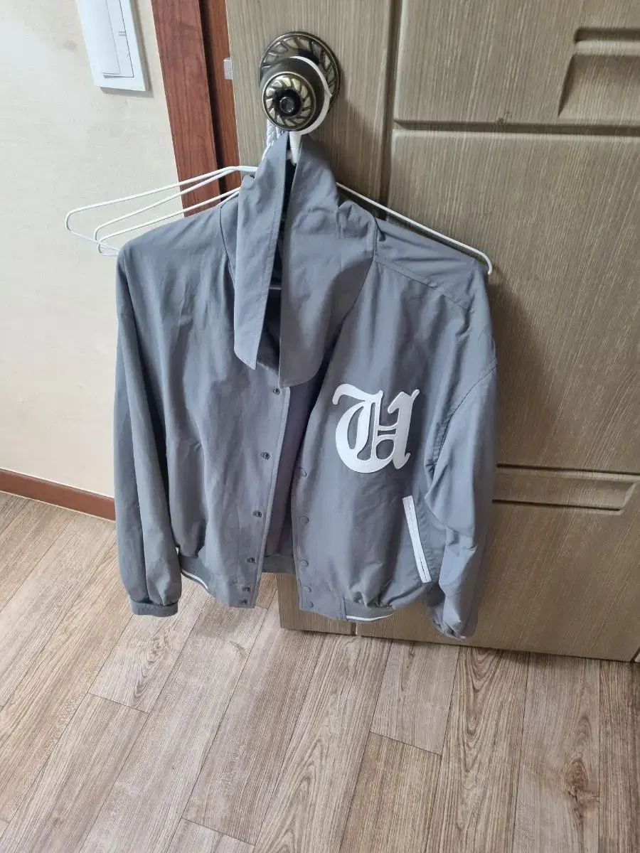 varsity blouson jacket grey