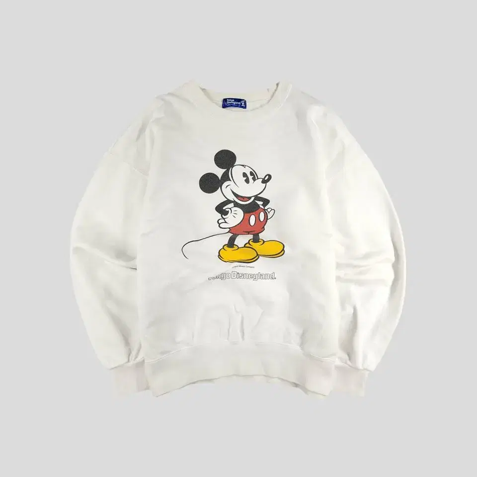 Tokyo Disneyland White Mickey Mouse Big Printed Cotton100 Sweatshirt Overfit Man Top