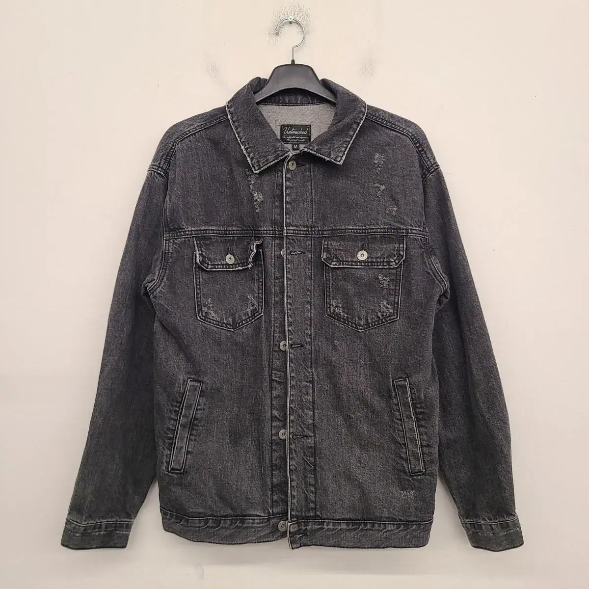 [95~100/M~L] UNTOUCHED washed denim jacket sell.