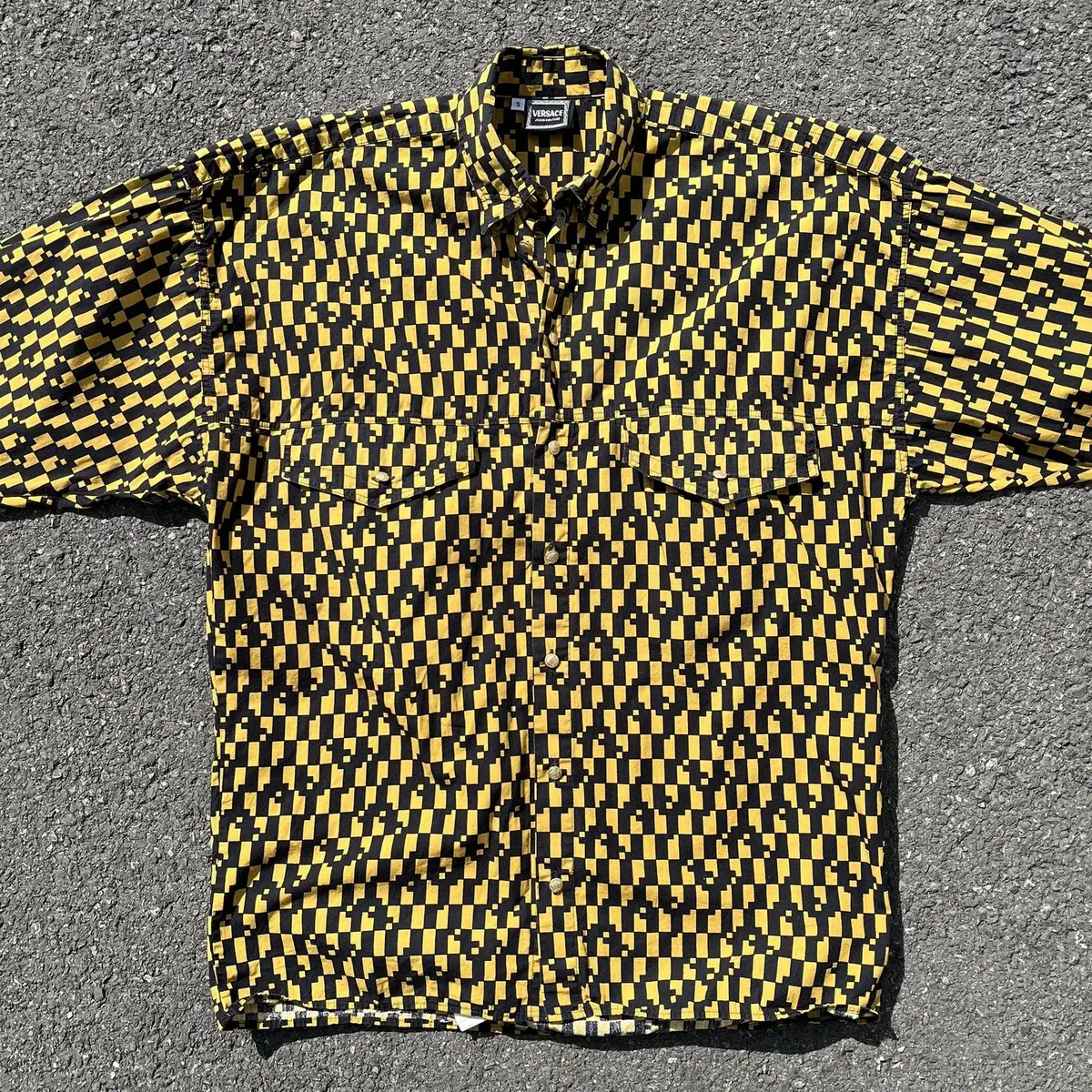 VERSACE block pattern shirt ( 이태리제 )